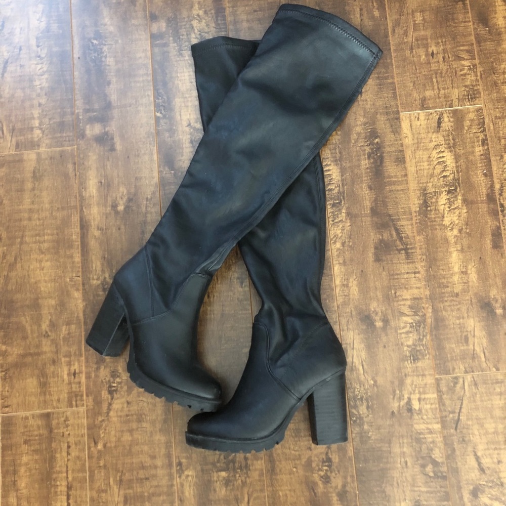 platform heel boots